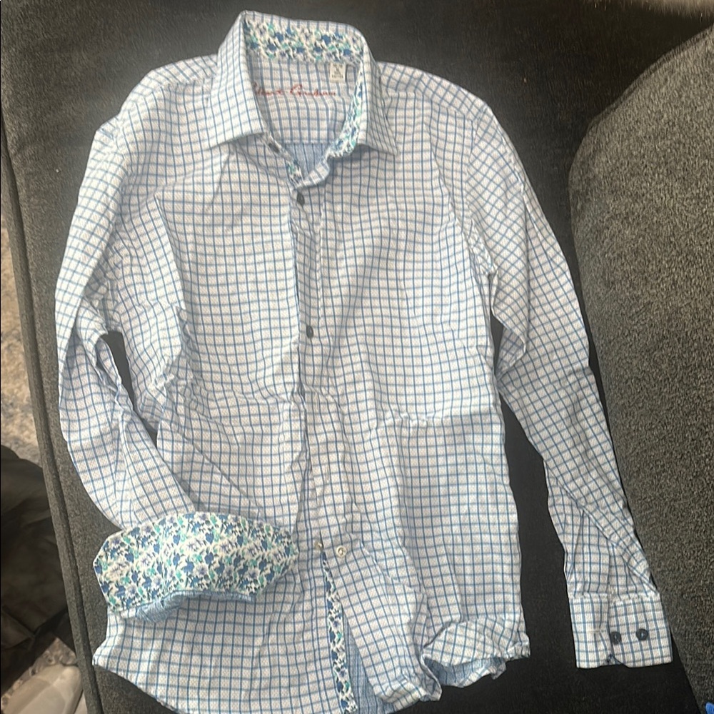 Robert Graham Blue and White Button Down Shirt